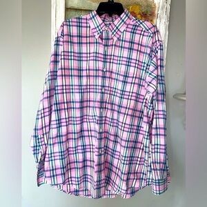 Brooks Brothers Men's Non Iron Lightweight Cotton XL Button Front Pink NICE